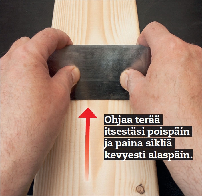 Siklin terän työntäminen eteenpäin