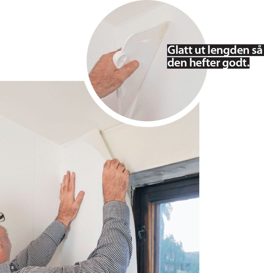 Tapetsere hjørner: Start på selve veggen