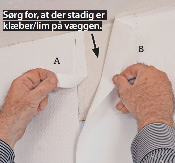 Samling mellem baner af tapet