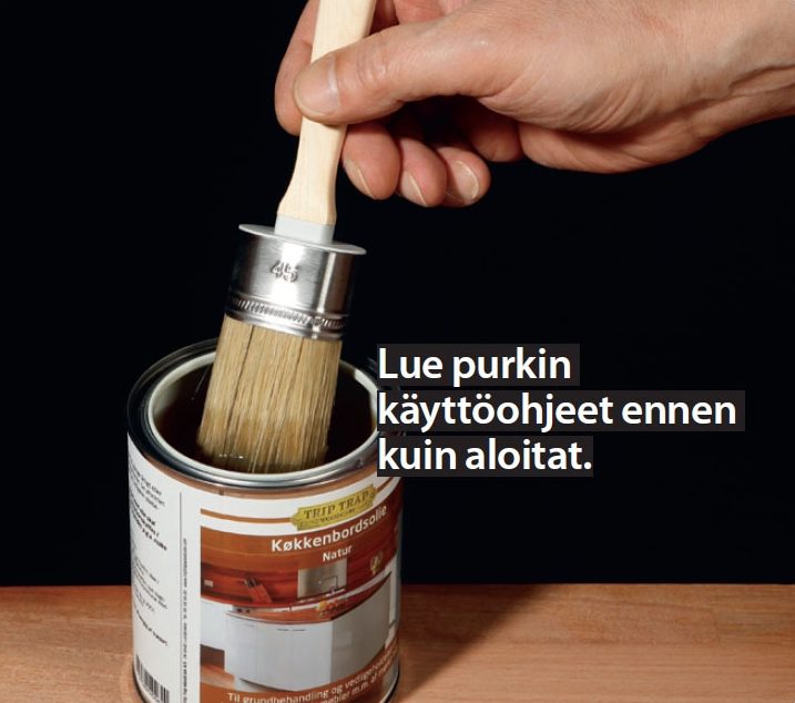 Pöytälevyn alapinnan öljyäminen