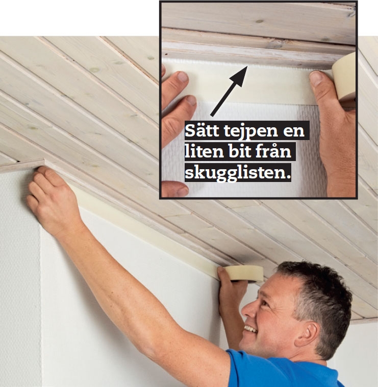 Måla trätak inomhus