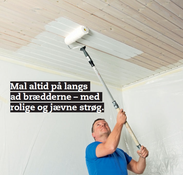 Maling af træloft | Mal listeloftet og få mere lys i rummet