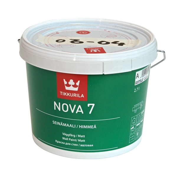 Valkoinen Tikkurila Nova 7 -seinämaali testi