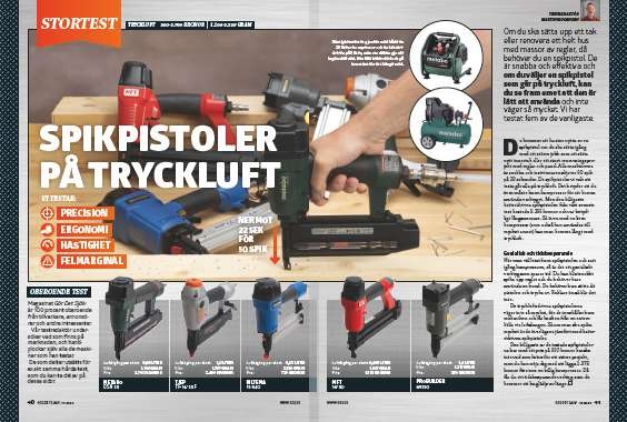 Spikpistol tryckluft test