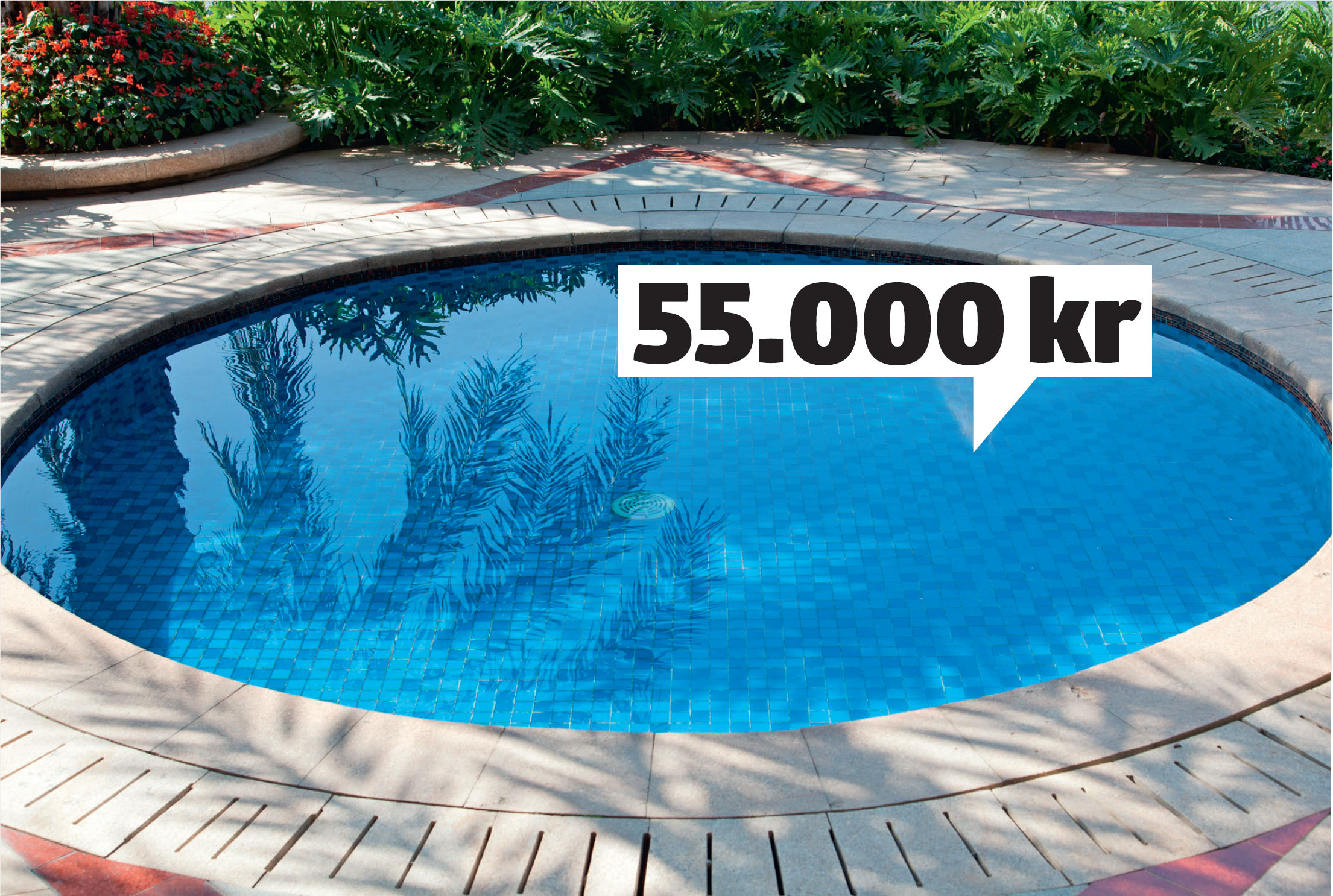 Swimmingpool med 3 olika prislappar