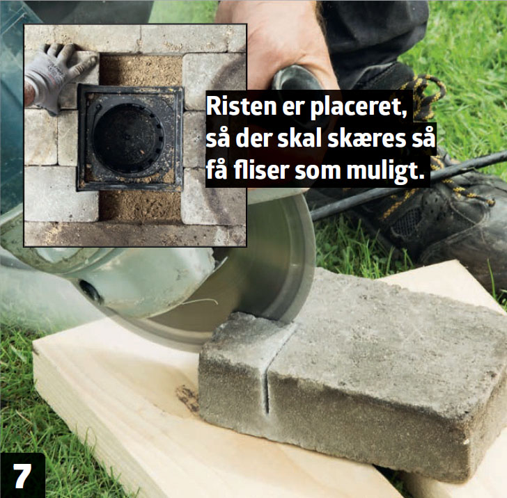 Fliser til sivebrønd skæres til med en diamantklinge