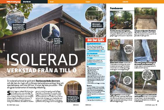 Bygga isolerad verkstad med gjuten grund