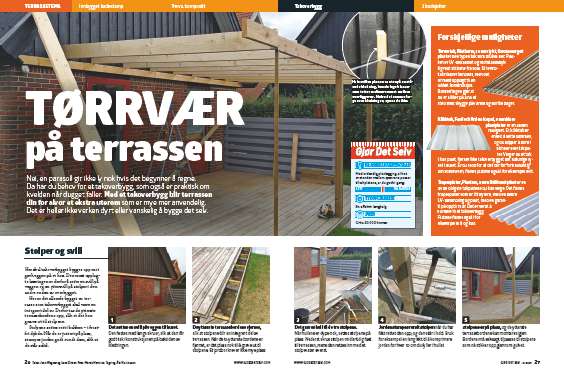 Enkelt tak over terrasse