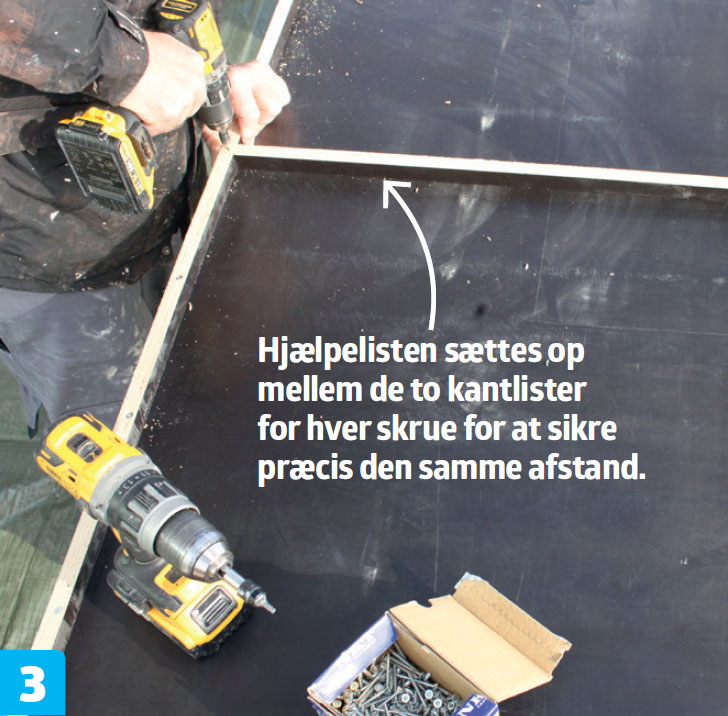 Terrazzo bordplade: Skru kantlister fast