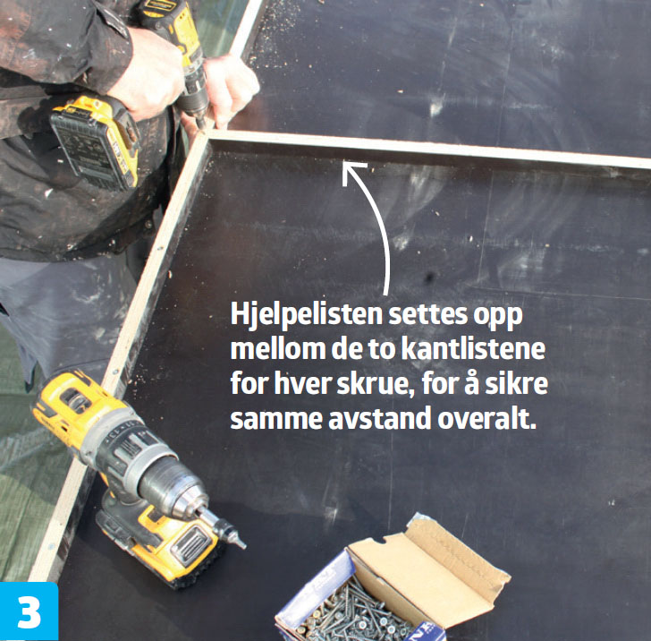 Terrazzo benkeplate: Skru fast kantlister