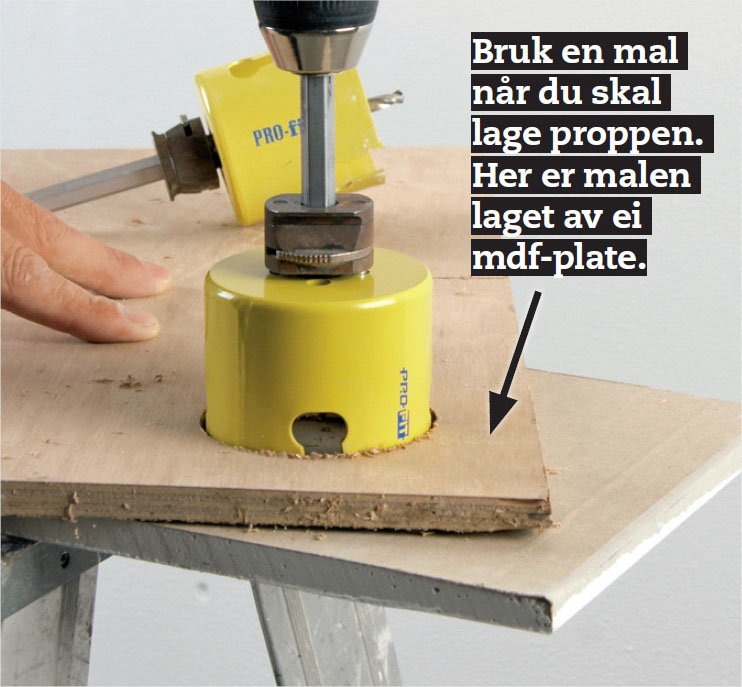 Lag en propp i en gipsplaterest