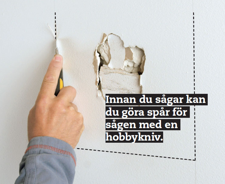 Markera en relativt stor fyrkant runt skadan