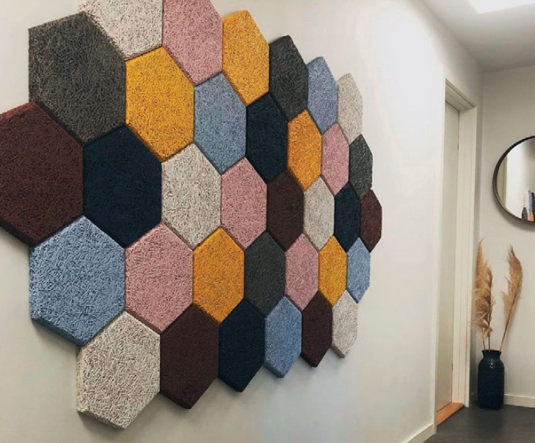 Lyddæmpende plader: Træbeton i heksagoner