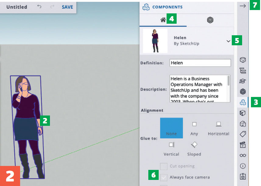 Gratis tegneprogram: Markér papfiguren Helen med et klik