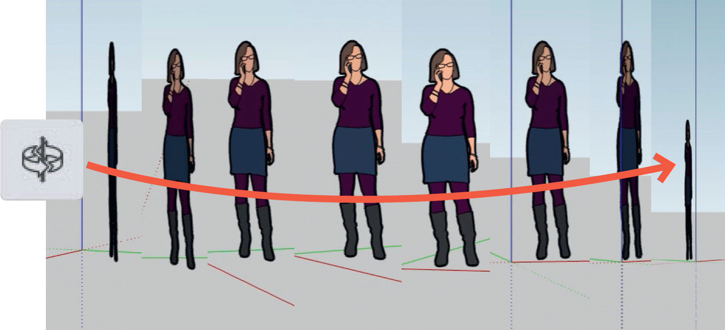 Gratis tegneprogram: Orbit værktøj til at navigere rundt i SketchUp