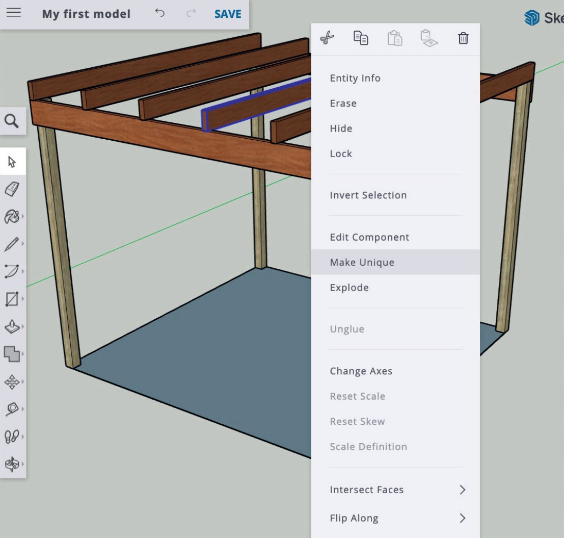 Gratis 3d tegneprogram: Kopierte komponenter henger sammen.