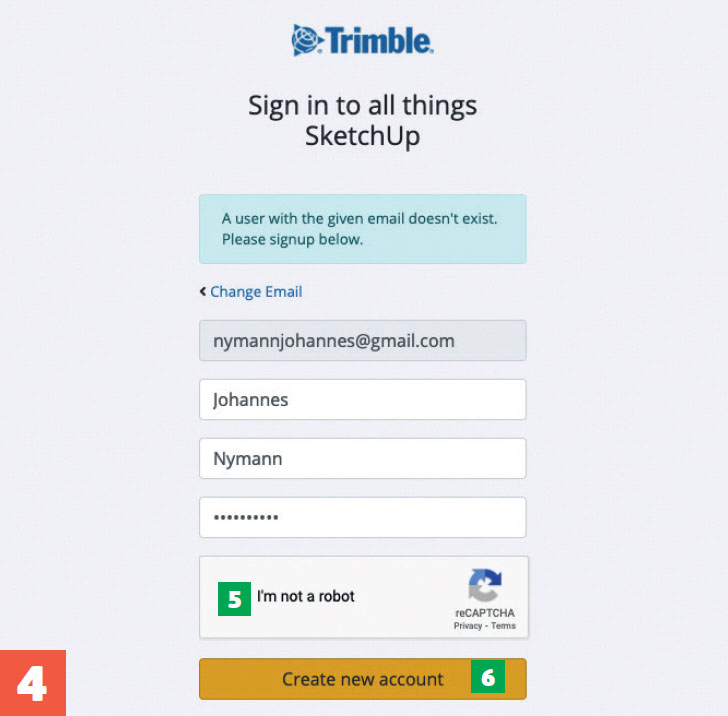 Gratis tegneprogram: Når du har opprettet deg som bruker hos SketchUp får du en e-post med aktiveringskode