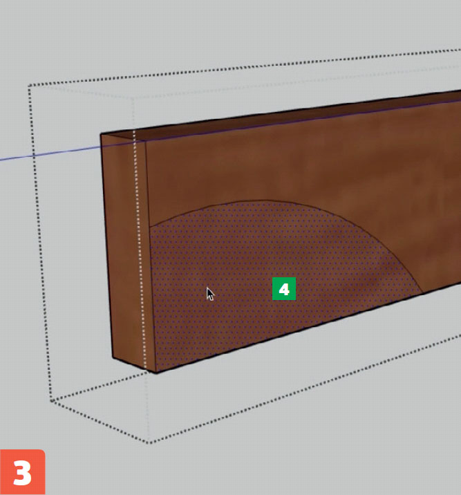 Tegneprogram sketchup: Velg pilverktøyet – klikk på buen