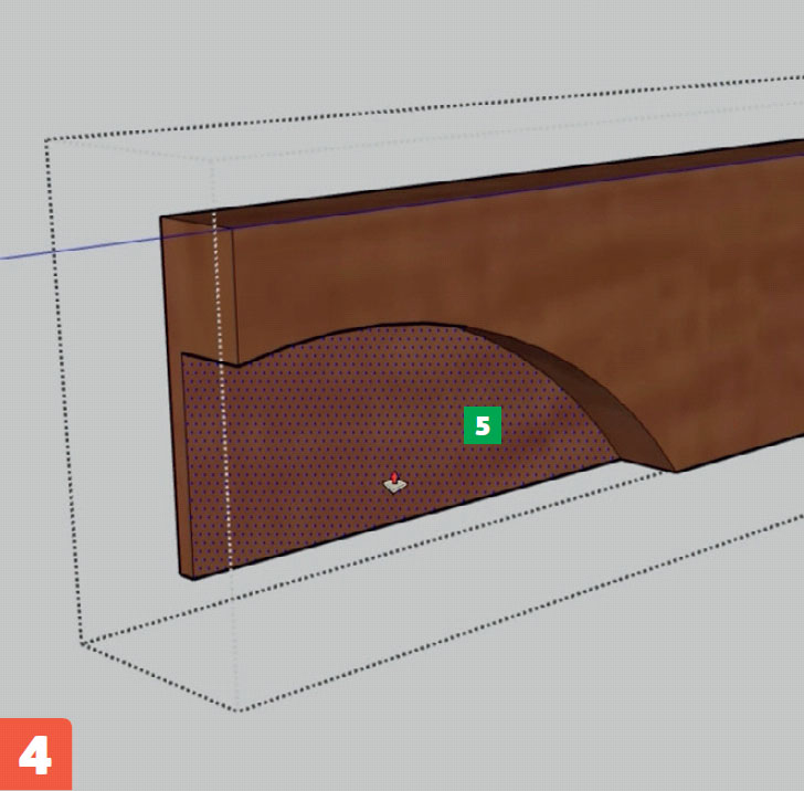 Tegneprogram sketchup: Fjern buen med Push/Pull-verktøyet