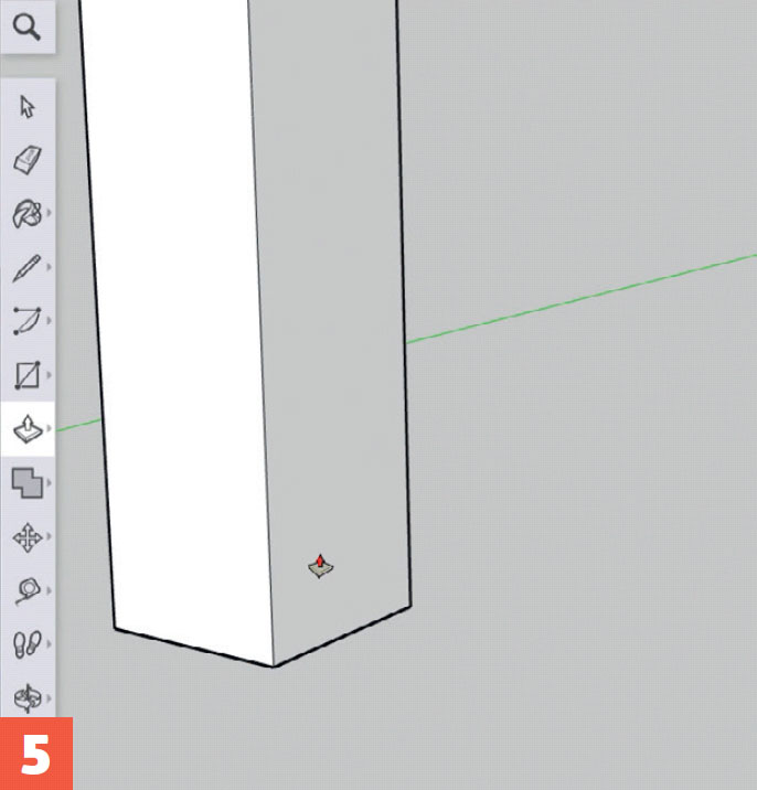 3d suunnitteluohjelma: Neliöstä tulee tolppa.