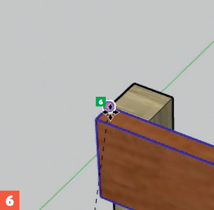 Ilmainen suunnitteluohjelma: Paina Move, jotta palkki siirtyy paikalleen 3D-kuvassa.