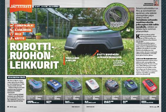 Testissä robottiruohonleikkurit