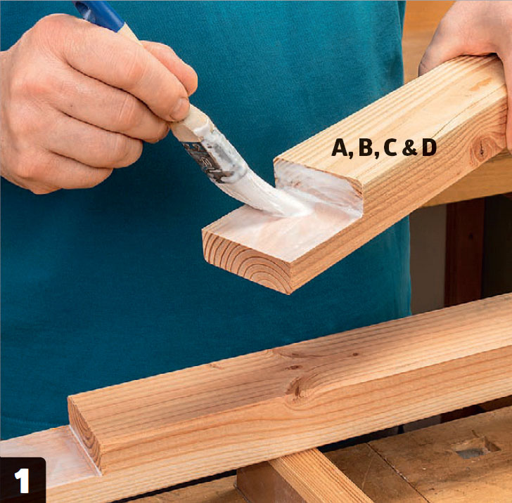 Rammerne til dit diy kaninbur samles med lim.