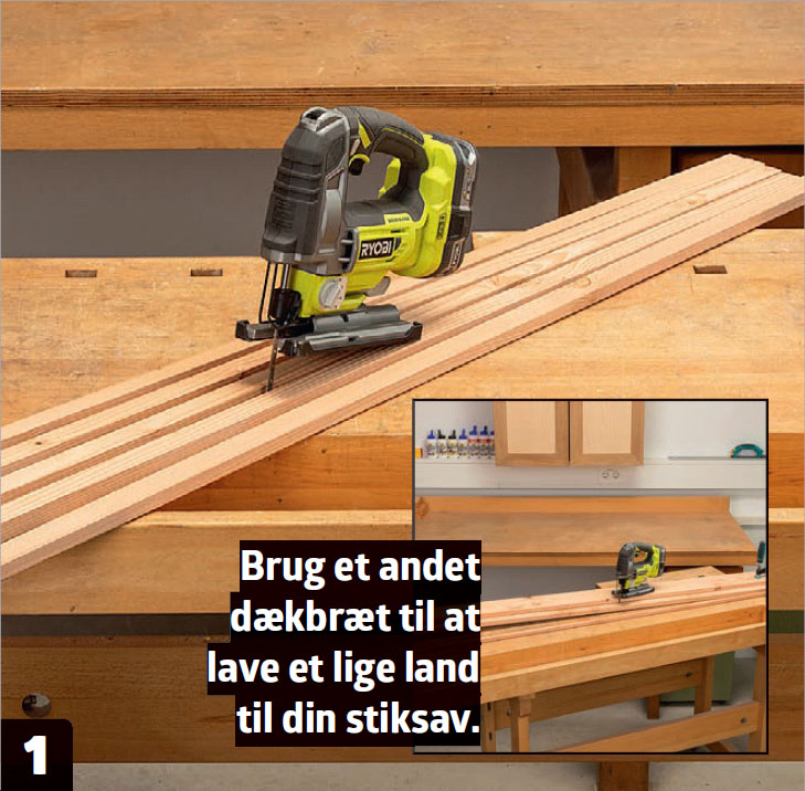 Skær listerne til kaninburet med en stiksav