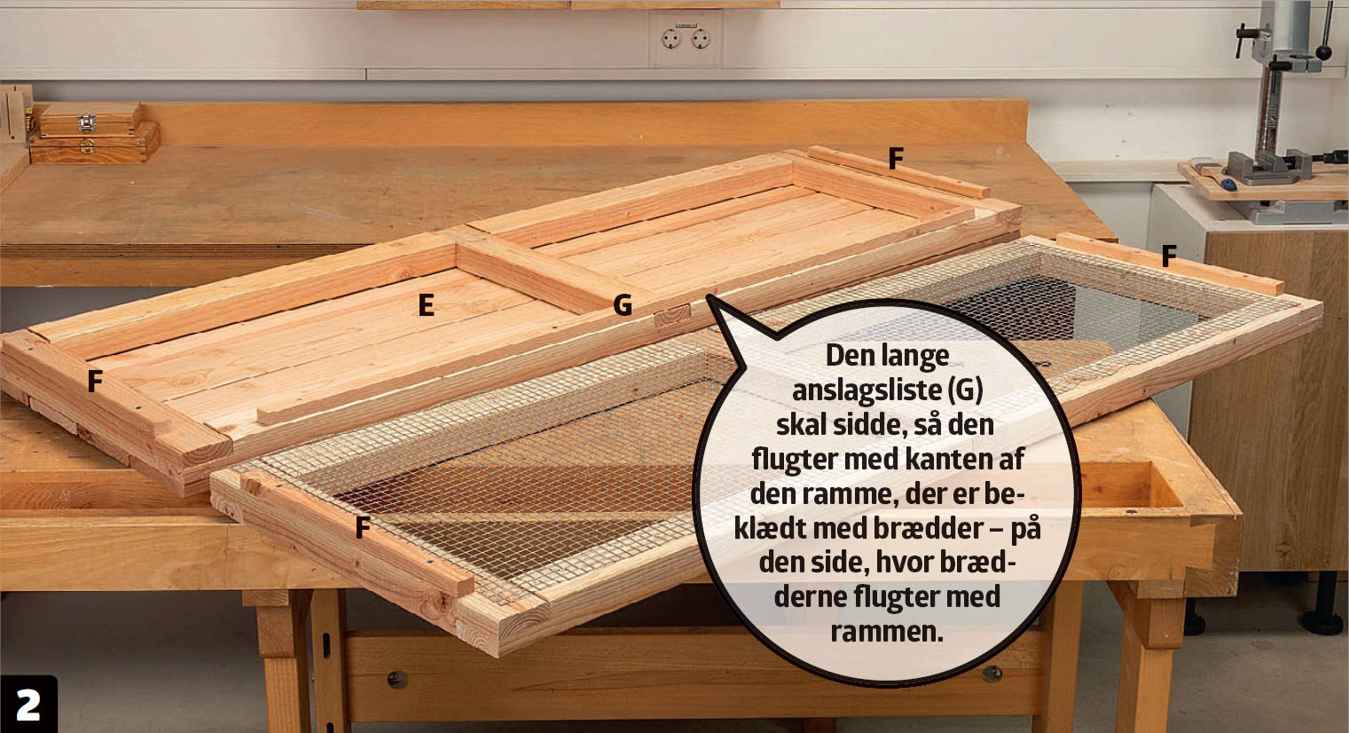 Byg selv kaninbur: Skru anslagslisterne på toprammerne