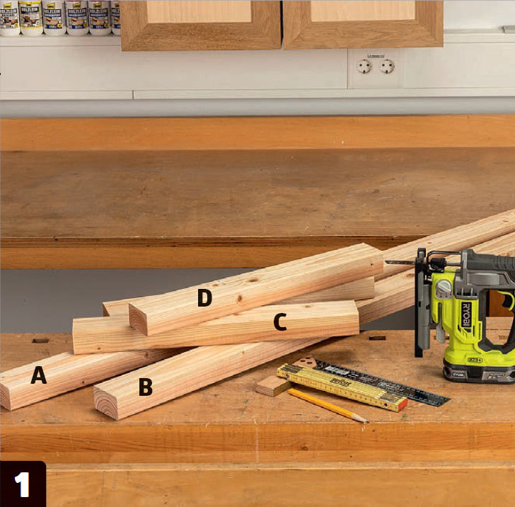 Aloita sahaamalla seinä- ja katto-osat