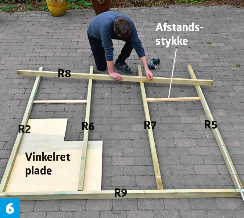 Mål op til skrå overligger til skur