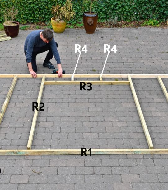 Sidoramarna till förråd byggsats sätts ihop