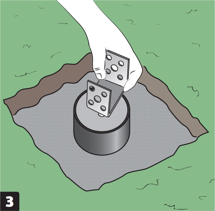 Stolpesko støbes i punktfundament