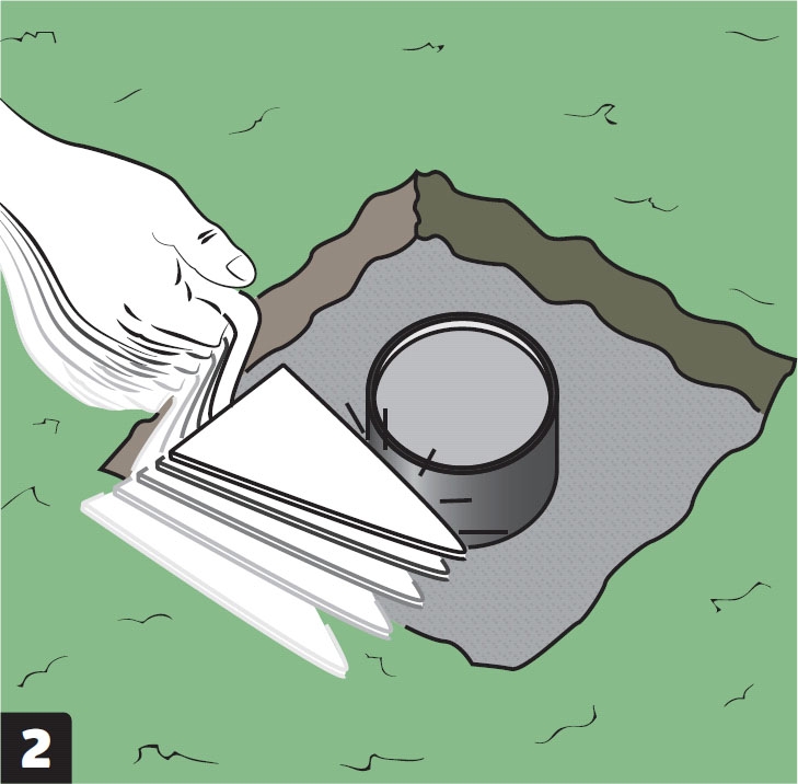 Betong fundament i rør ristes fri fra luftlommer
