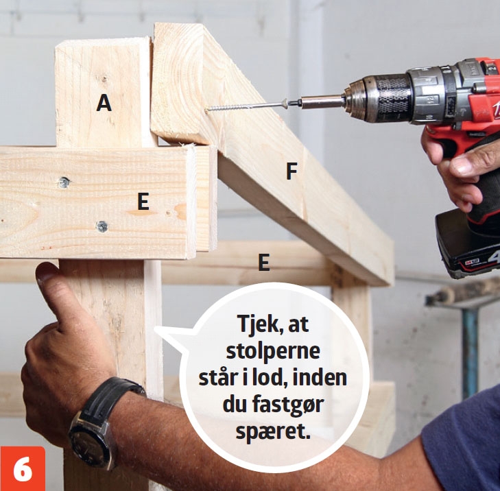 Spær til shelter byg selv skrues fast