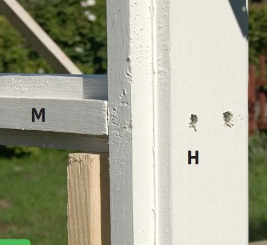 Den ene ende af sprossen til orangeri fastskrues let