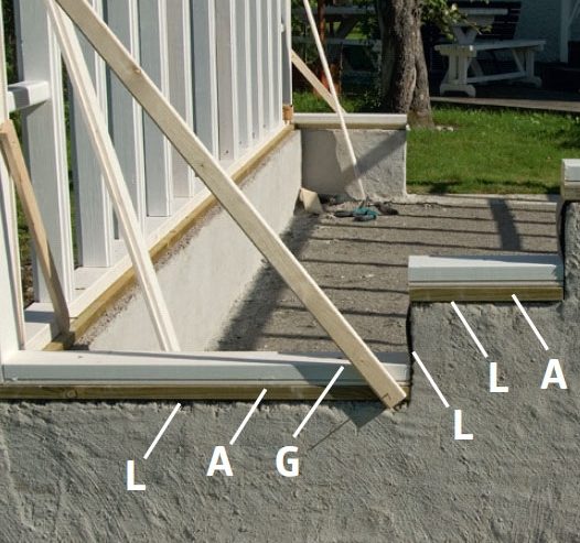 Korte bundremme bygges op i gavlene i orangeri