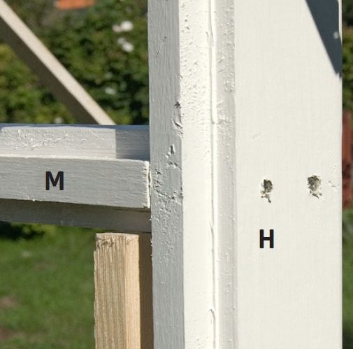 Den ena änden av spröjsen till orangeri är enkel att skruva fast