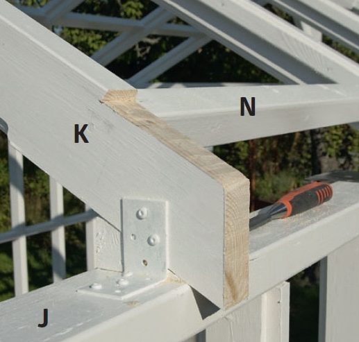 Nertill kapas takstolarna på orangeri