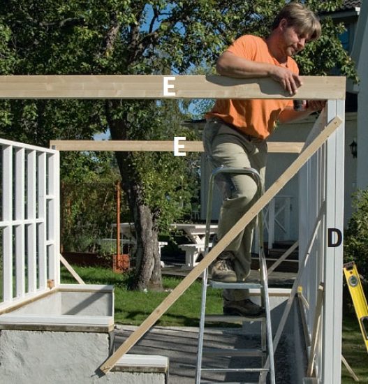 Kasvihuoneen yläpalkkien kiinnitys