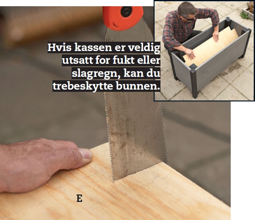 Bunnplate til putekasse benk