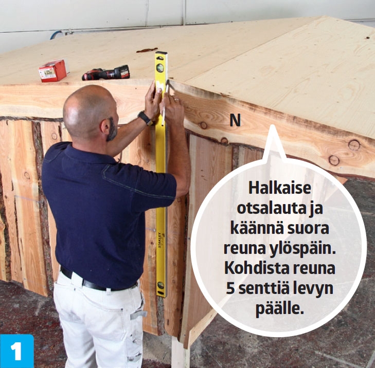 Laavun otsalautojen kiinnitys