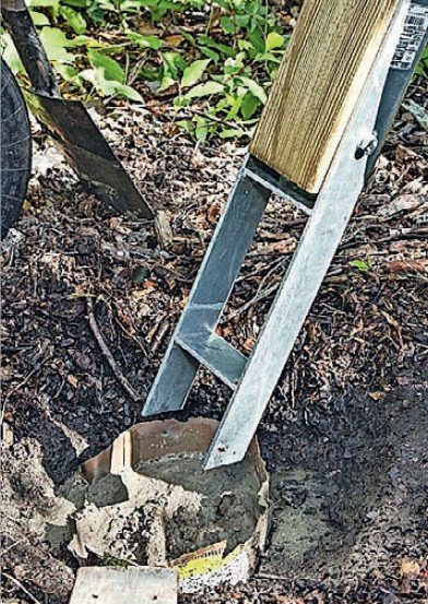 Træningsstativ til haven: Montér stolpefoden