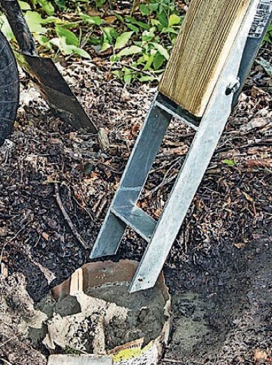 Utendørs treningsapparater: Monter stolpeskoen