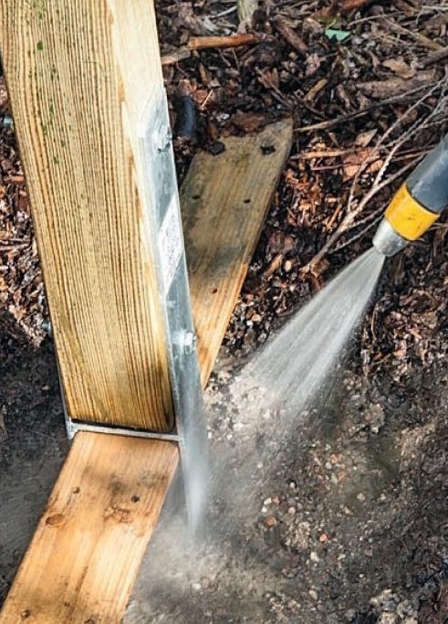 Treningsstativ i hagen: Sjekk at stolpen står rett