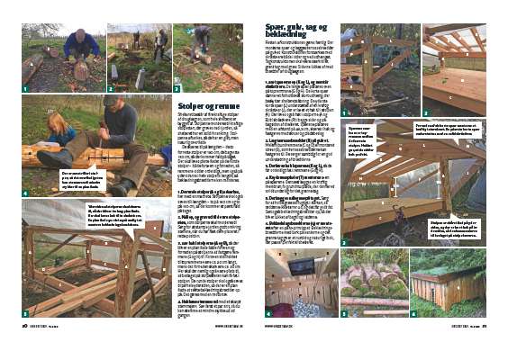 Hjemmelavet shelter med græstag