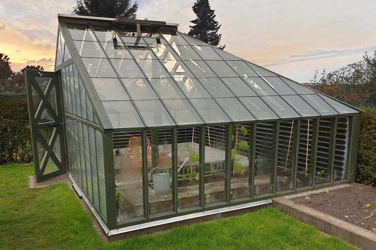 Drivhus med skråtak