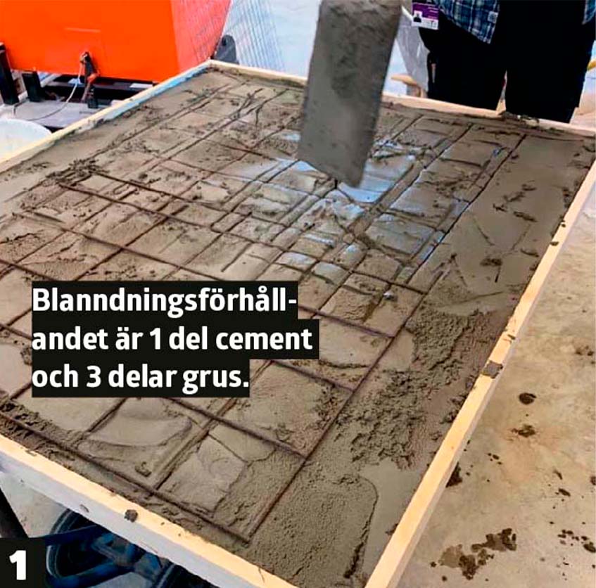 Gjutform av plywood och brädor till bygga pizzaugn