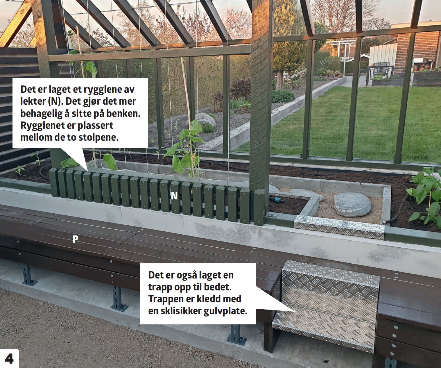 Bygg drivhus med skråtak