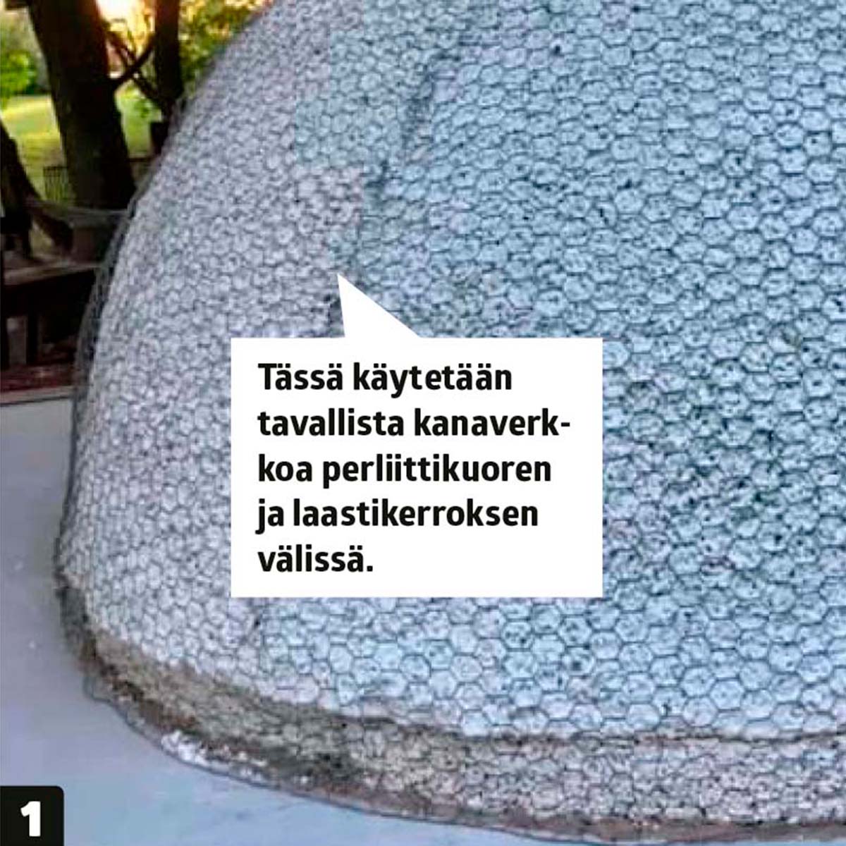 Verkko kiedotaan kuvun ympärille